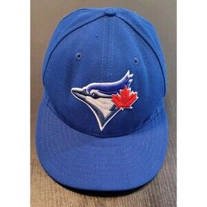 Toronto Blue Jays Hat Cap Fitted Mens 7 1/4 Blue White New Era MLB Baseball